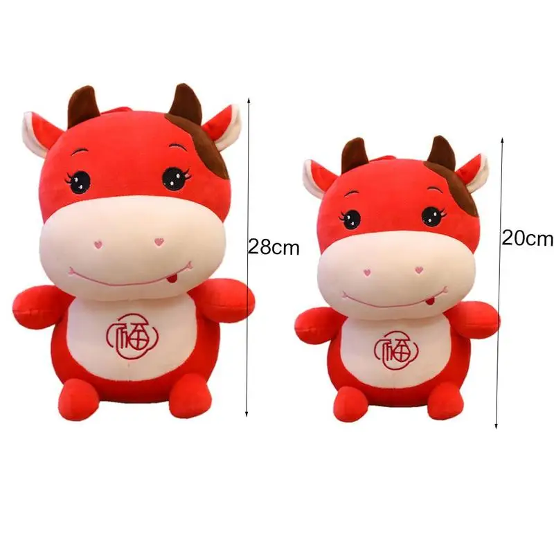 

2021 Year of the Ox Mascot Cute Festive Zodiac Fu Character Gift Toy Meeting Plush Wholesale Cow Event Annual R6L4