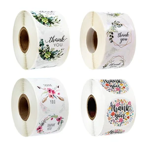 500 шт.рулон, Круглые Цветочные наклейки для скрапбукинга