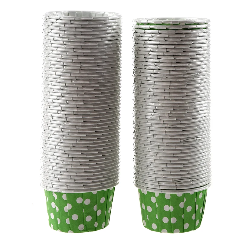 100 X обертка для кекса бумажный чехол торта чашки выпечки подкладка зеленый цвет| |