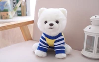 25cm gift item toy plush white dog with clothes cartoon dog doll home decoration pillow