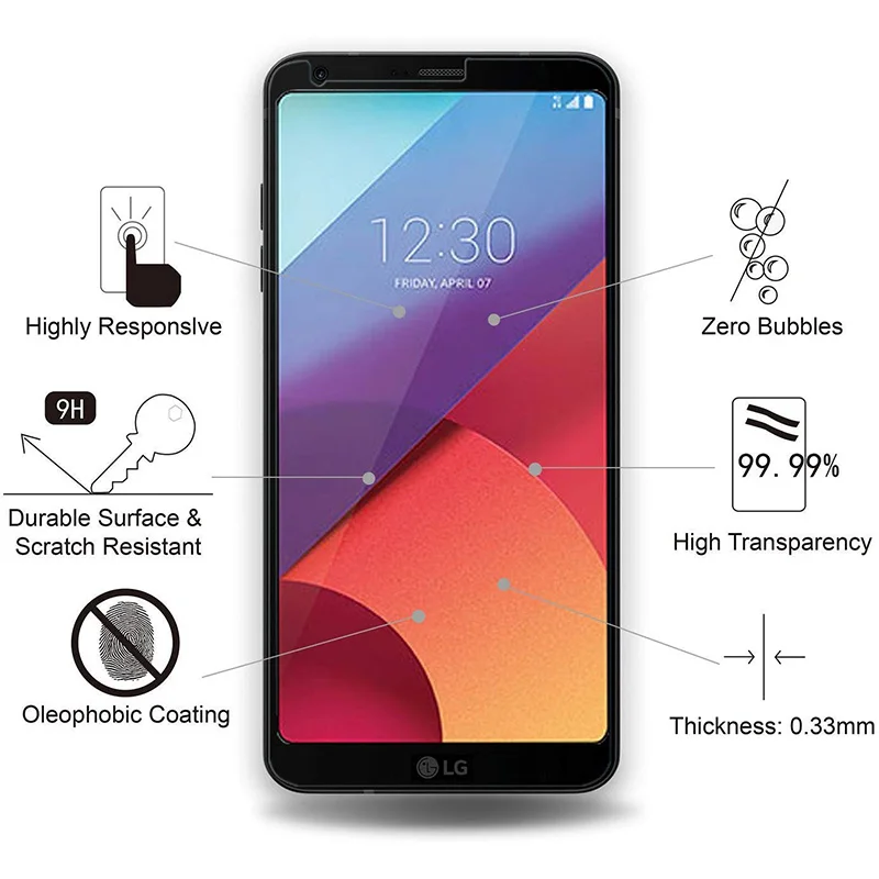 2 шт закаленное стекло для LG G6 защита экрана 9H 2.5D телефон на Защитное стекло для LG G6 стекло