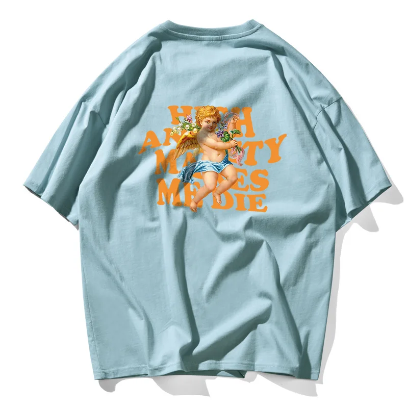 

Funny Angels Letter Print T shirts Men Streetwear Hip Hop Harajuku Casual Tees Shirts 2020 Summer Male Fashion Short Sleeve Top