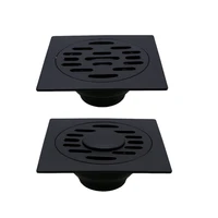 black bathroom square shower drain stainless steel floor drain trap waste grate round cover hair strainer well made