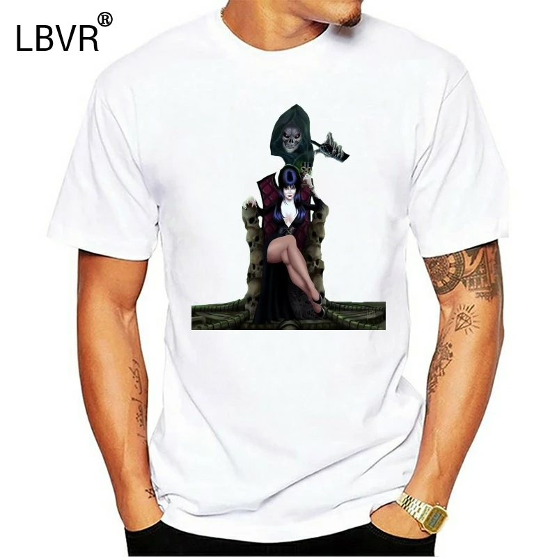 Elvira Mistress Of The Dark постер фильма мужские футболки Harajuku футболка спортивная King черно