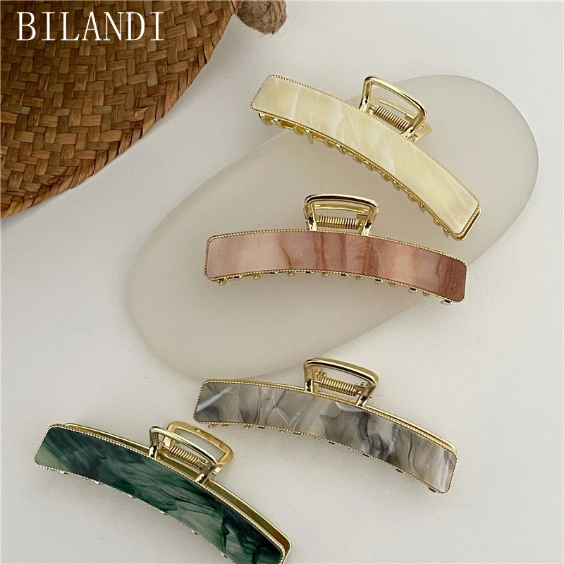 

Bilandi New Korea Acetate Geometric Square Shark Hair Clip Headwear Accessories for Women Girls Hair Claw Clips