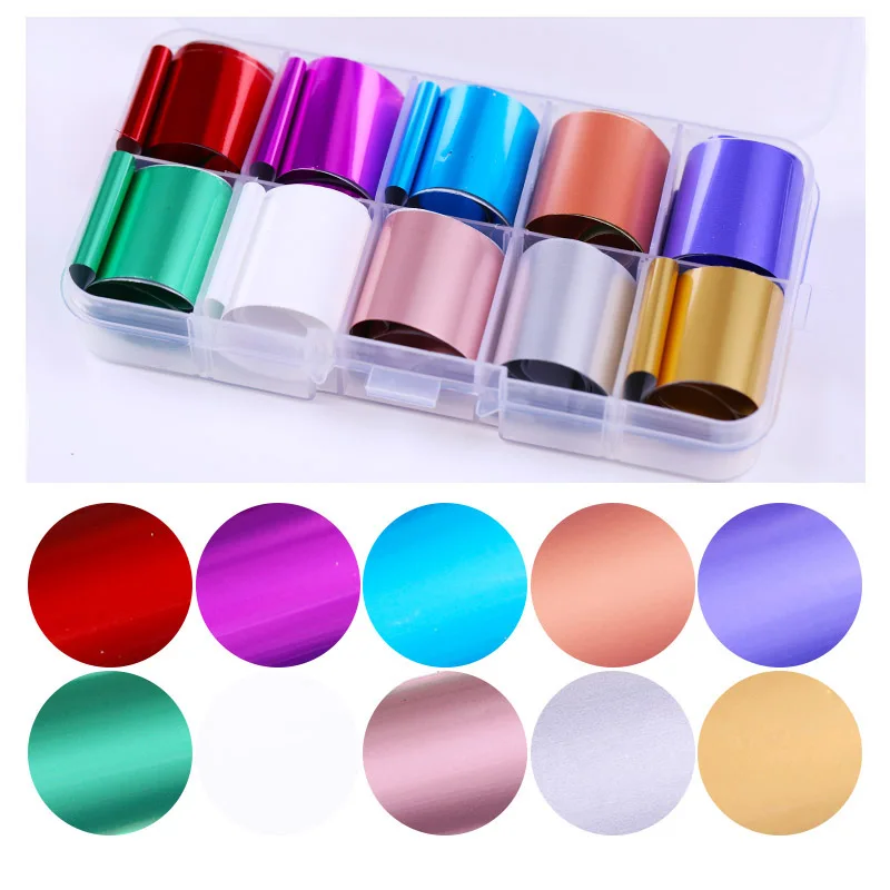 Фольга для ногтей набор красочная стеклянная Бумага конфеты цвета дизайн перевод рисунка наклейки модные