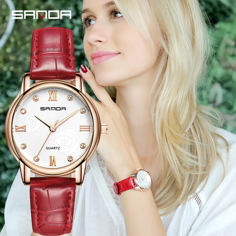 

SANDA Hot Selling Women's Fashion Designers Watch Korean Simple Belt Elegant Lady's Quartz Wristwatch Manufacturer Free Shipping