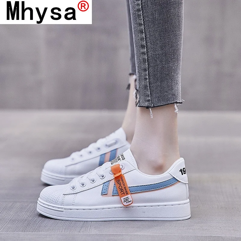 

2021 Spring New Fashion Lace-up Casual Shoes Color Matching Shallow Mouth Vulcanized Women's Shoes Comfortable Woman Sneakers
