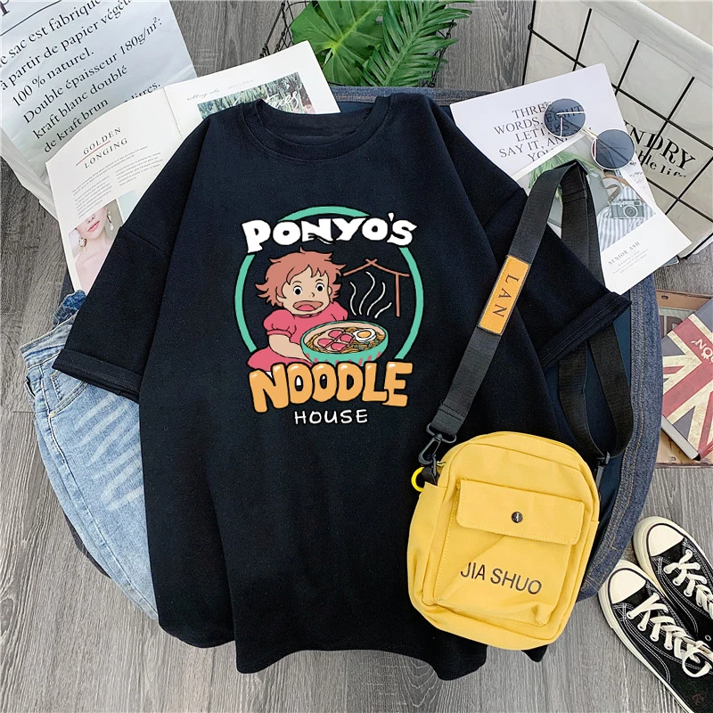 

Harajuku shirt korean Kawaii noodles cat print casual Ulzzang tee top clothes 2020 summer vintage black tshirt dropshipping