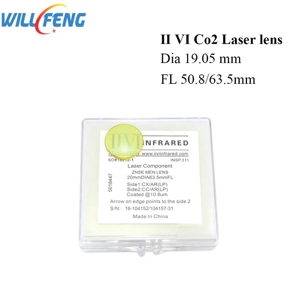 Will Fen II VI ZnSe Co2 фокусное расстояние объектива 19 05 мм 50 8 63 5 для