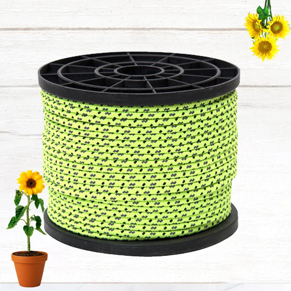 

50M/4mm Outdoor Use Reflective Rope Tent Fixed Rope Guy Lines Bright Color Clothesline Rope for Camping Outdoor (Light Green)