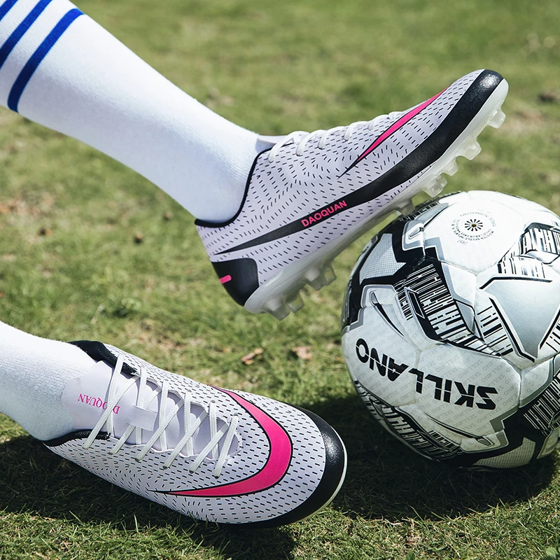 New Blue Red Men's Cheap Soccer Shoes Kids Boy Girls Football Shoes Sneakers Turf Futsal Shoes Men Non-Slip AG/TF Soccer Cleats