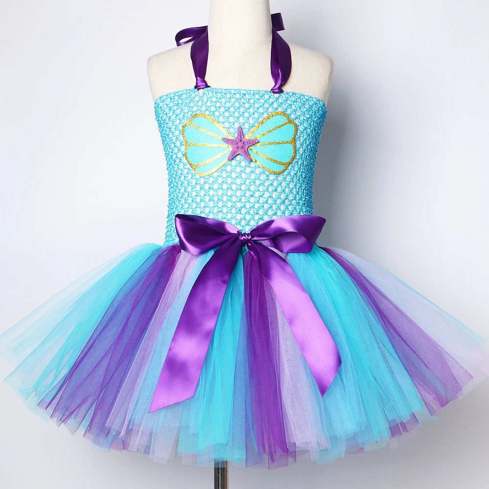 Toddler Little Mermaid Dress Girl Kids Halloween Costume Girls Princess Tutu Dresses for Birthday Party Gift 1-12 Years Old | Детская