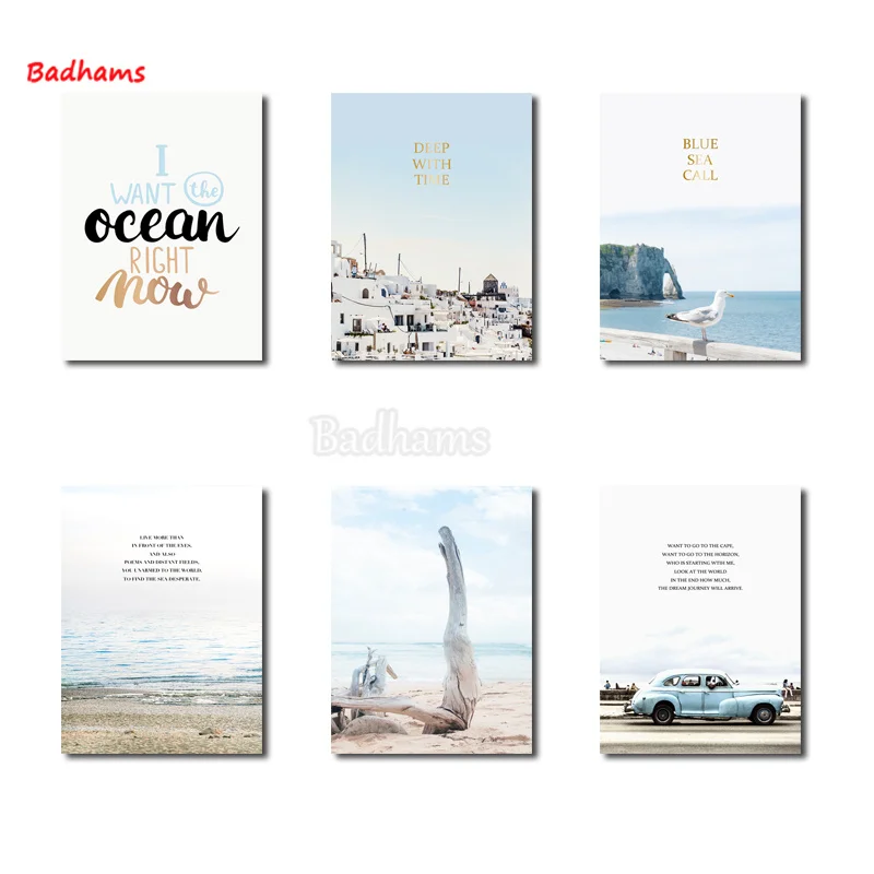 

Poster and Prints Bedroom Hanger Mediterranean Landscape Paintings Family Murals Study Hall Frameless Decoration