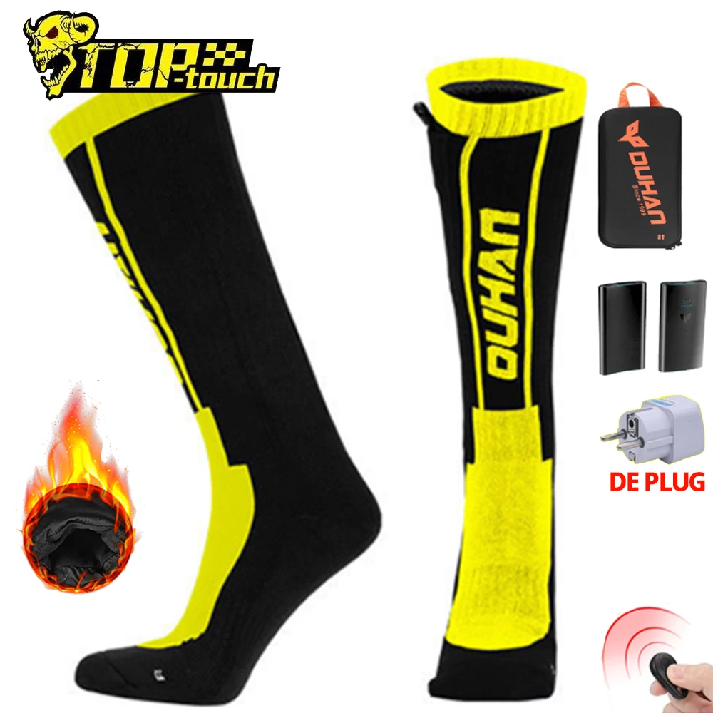 

60℃ Heated Motorcycle Socks Remote Control Electric Rechargeable Battery Winter Thermal Socks Outdoor Cycling Men Women Socks