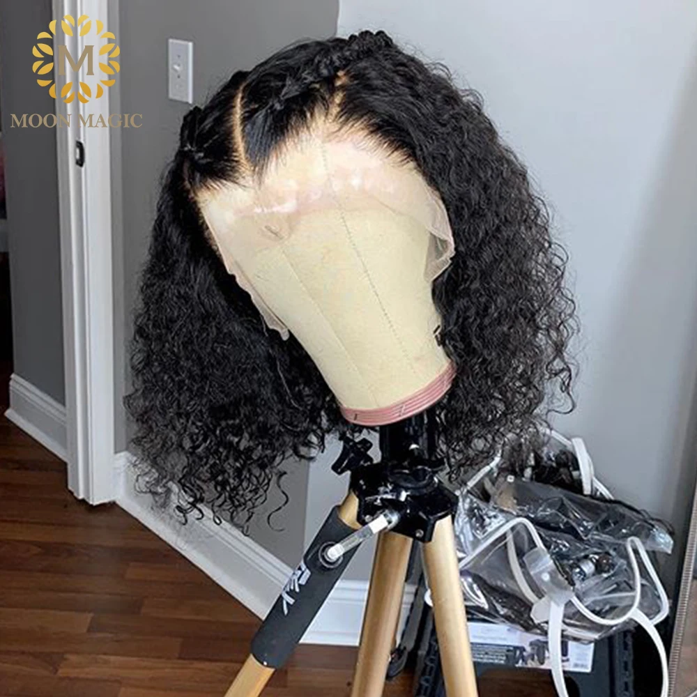 Короткие волосы Bob 360, парики из натуральных человеческих волос для черных женщин, отбеленные узелки, парик с детскими волосами, конский хвост, натуральные волосы