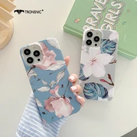 texture flowers phone case for iphone 13 12 11 pro max xr xs max soft luxury matte silicone cute cases for iphone 7 8 plus cover