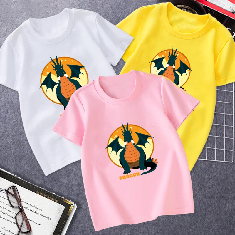 

Baby Boys T-Shirt Cartoon Character Flying Dragon Soft Comfortable Street Style Girls TShirt for Kids Tops Tees 4-14 Years Old