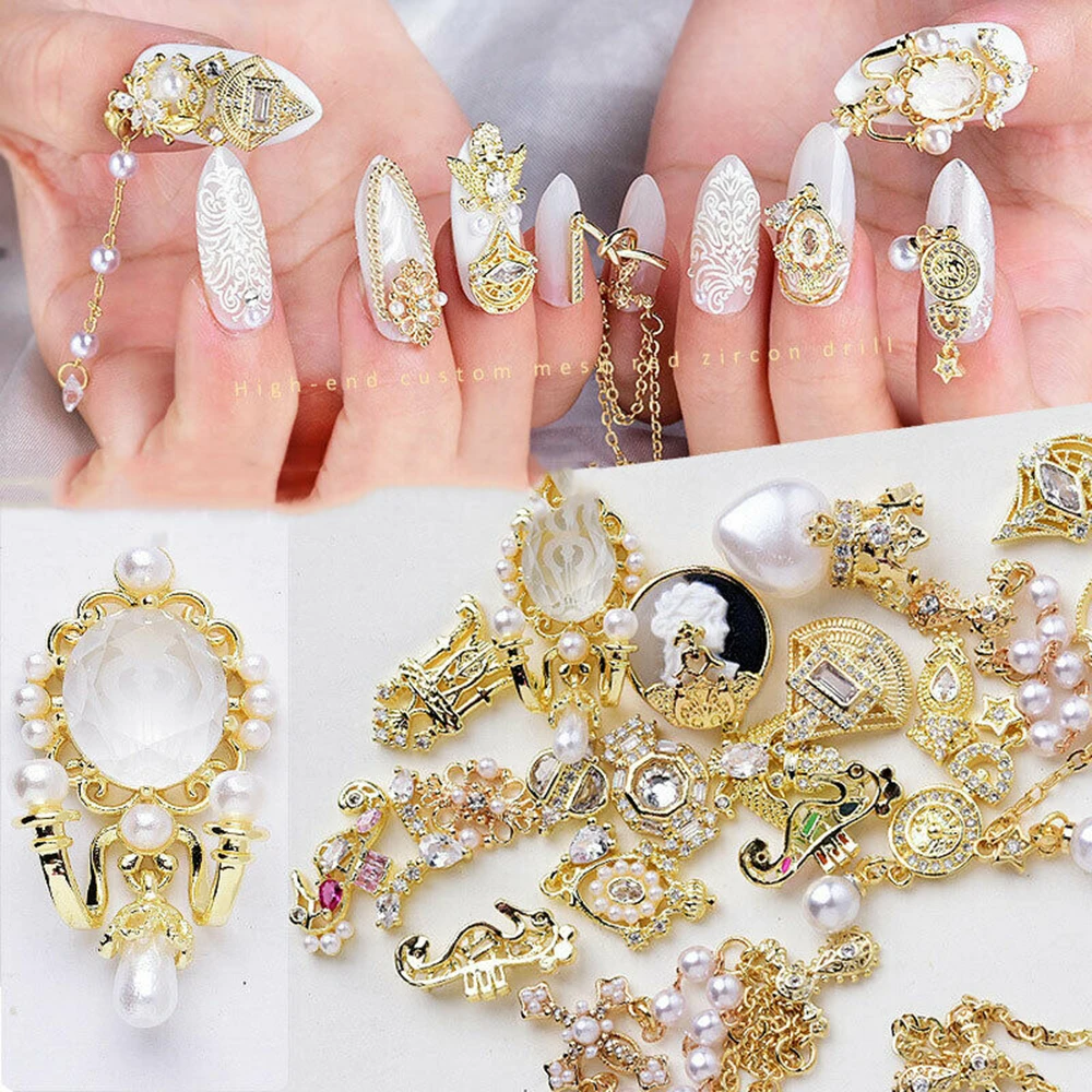 Металлическое 3D украшение для ногтей роскошные циркониевые блестящие сверла и