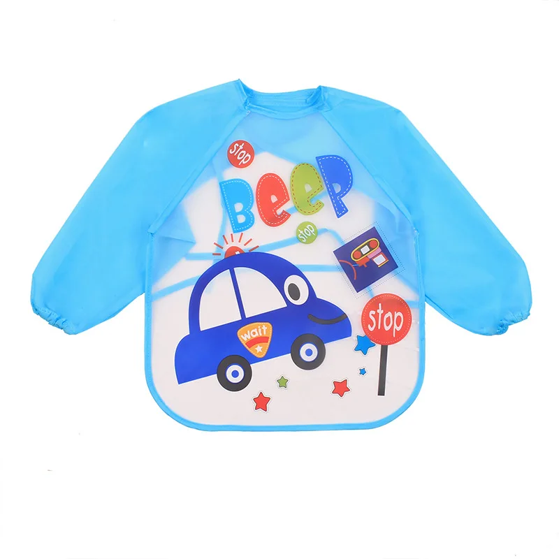 Baby Bibs Waterproof Burp Cloths Full Sleeve Children Apron Feeding Drooling Baberos Bebe Long Sleeves for | Детская одежда и