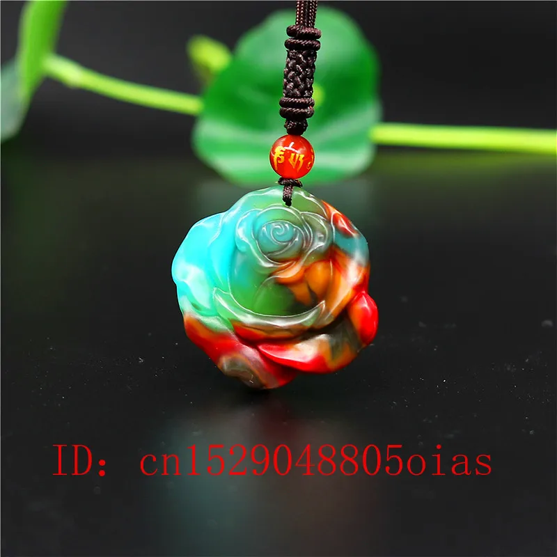 Натуральный Цвет Китайский нефритовый цветок кулон ожерелье модное очарование