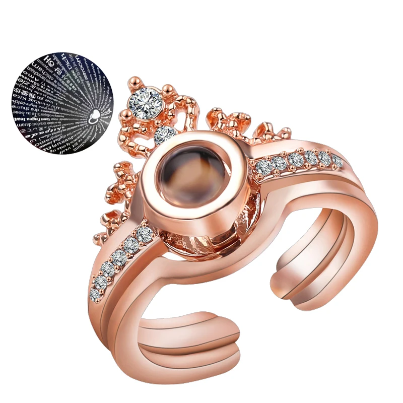 2019 модные открытые кольца 100 языков я люблю тебя кольцо любовь корона парные