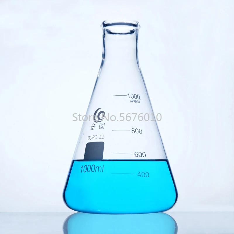 Колба из боросиликатного стекла Erlenmeyer коническая треугольная колба с широким