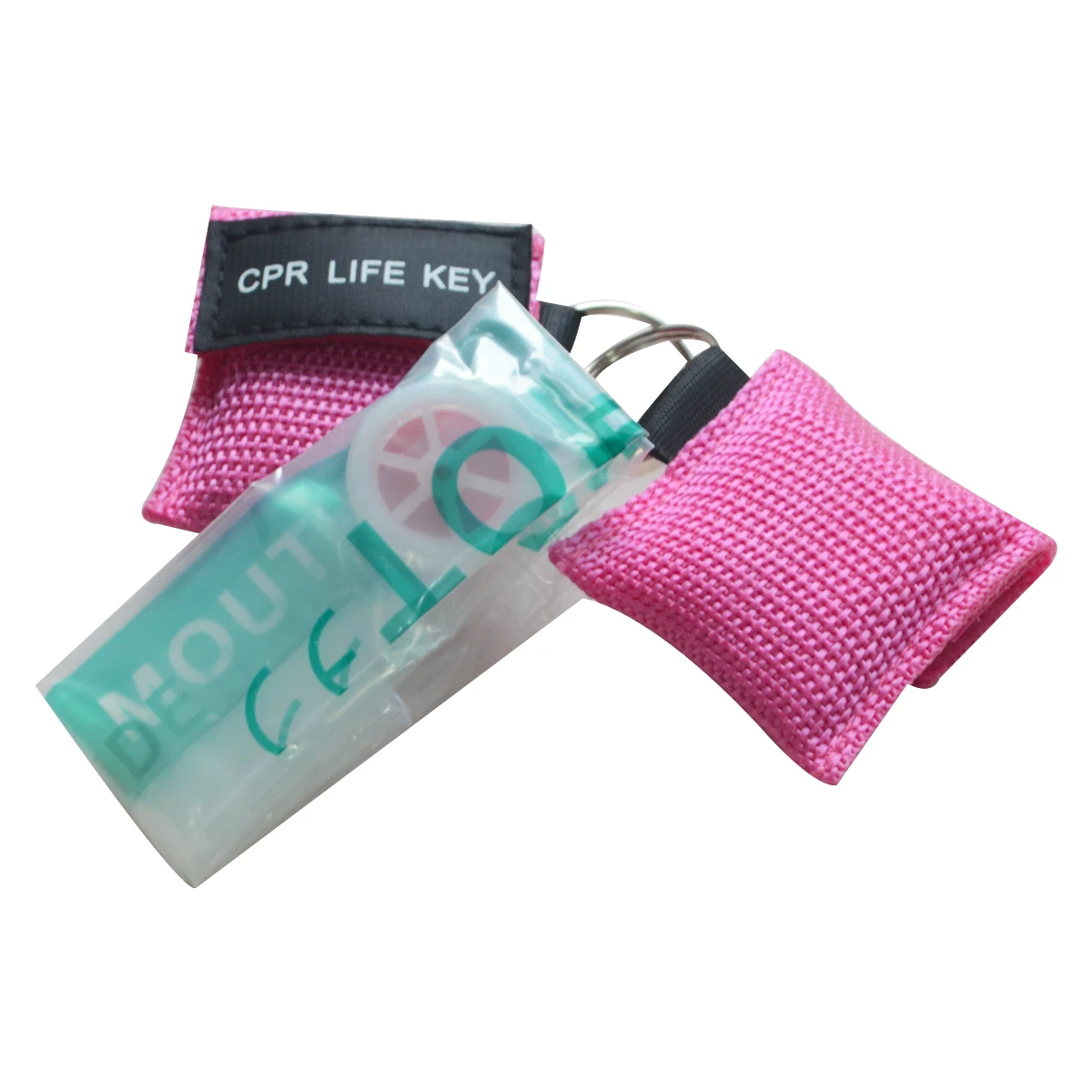 100pcs CPR Resuscitator Mask Life Key Skill Training Mouth To Pink Pocket Face Guard Health Care Tool | Красота и здоровье