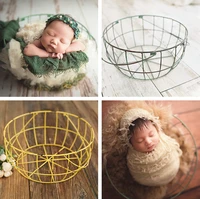 baby photography props posing prop baby shoot studio accessori infant baby posing newborn shoot photo prop basket iron dia 36cm