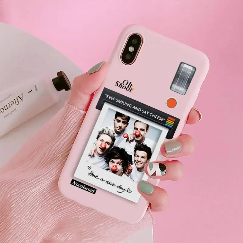 

one direction Phone Case Candy Color Pink for iPhone 11 pro XS MAX 8 7 6 6S Plus X 5S SE 2020 XR