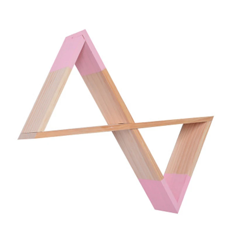 Wooden Triangular Funnel Wall Decorative Shelf Storage Rack Hanging Decorations Nursery Kids Baby Child Room Home Decor | Дом и сад