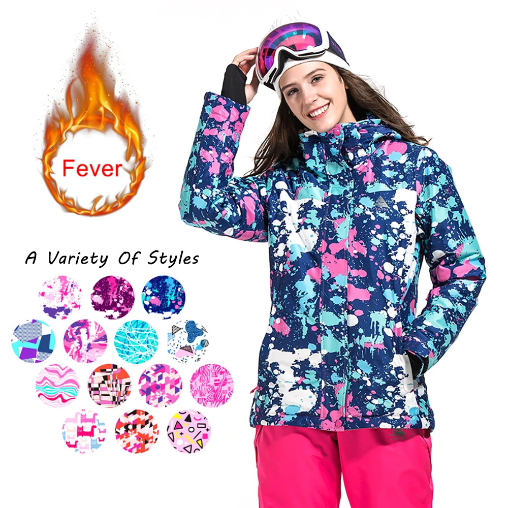 

VECTOR Skiing Jackets Female Soft Windproof Waterproof Snowboarding Coat Winter Hiking Camping Warming Printing Clothing Women