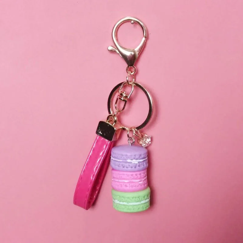 Макарон стиль брелок карамельный цвет кожаный канат модная сумка кулон