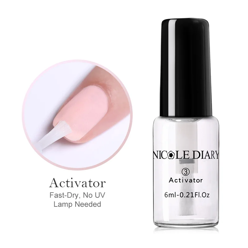 Dipping Activator NICOLE дневник 6 мл система погружения для ногтей порошок для ногтей стартовый набор для ногтей цветной порошок Бонд жидкость без запаха не нужна УФ лампа - Цвет: Dipping Activator