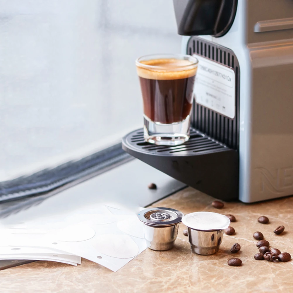 

1PC Reusable Refillable Nespresso Crema Espresso Coffee Filter Stainless Steel Coffee Capsules Coffee Tamper Kitchen Coffeeware