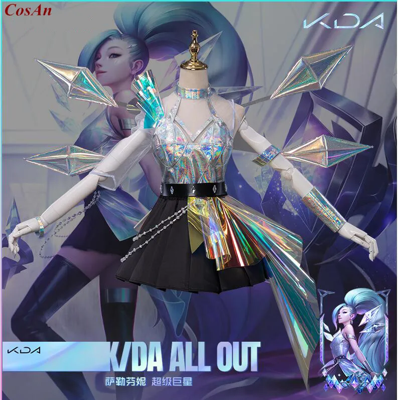 

Горячая Игра LOL изо всех сил Seraphine Карнавальный костюм для девочек Группа высокого качества Женский равномерное Хэллоуин вечерние Одежда дл...