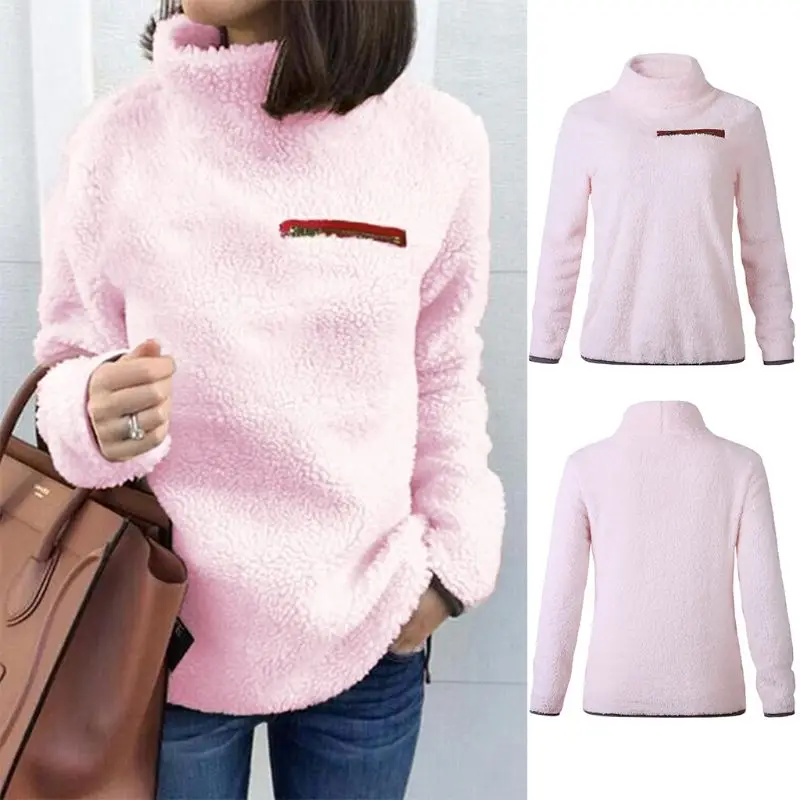 2019 женские осенние зимние мягкие пушистые одноцветные молнии водолазка