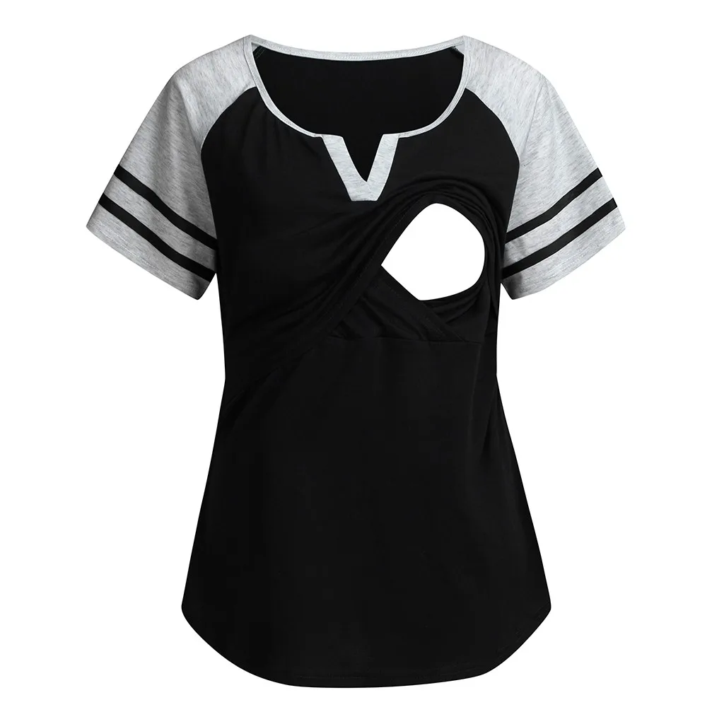 

Pregnancy Top Women Maternity Short Sleeve Plus Size Nursing Tops T-shirt For Breastfeedingubrania Ciowe T-shirt Allaitement