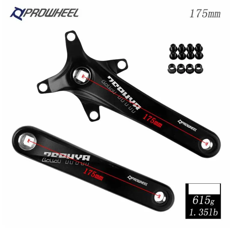 Коленчатый механизм цепи велосипеда Prowheel 104BCD 175 мм 30T/32T/34T/36T/38T/40T/42/44/46/48/50/52 T|Шатун