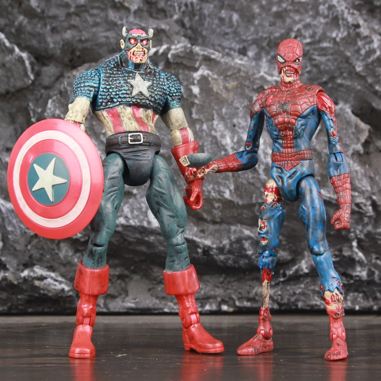 Зомби Капитан Америка Человек паук 7 дюймов экшн фигурка ко тойбиз Marvel Select Diamond DST