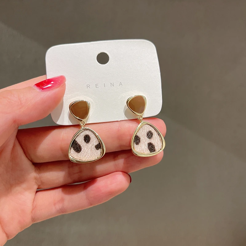 Новые милые Винтажные серьги с леопардовым принтом ювелирные изделия для женщин