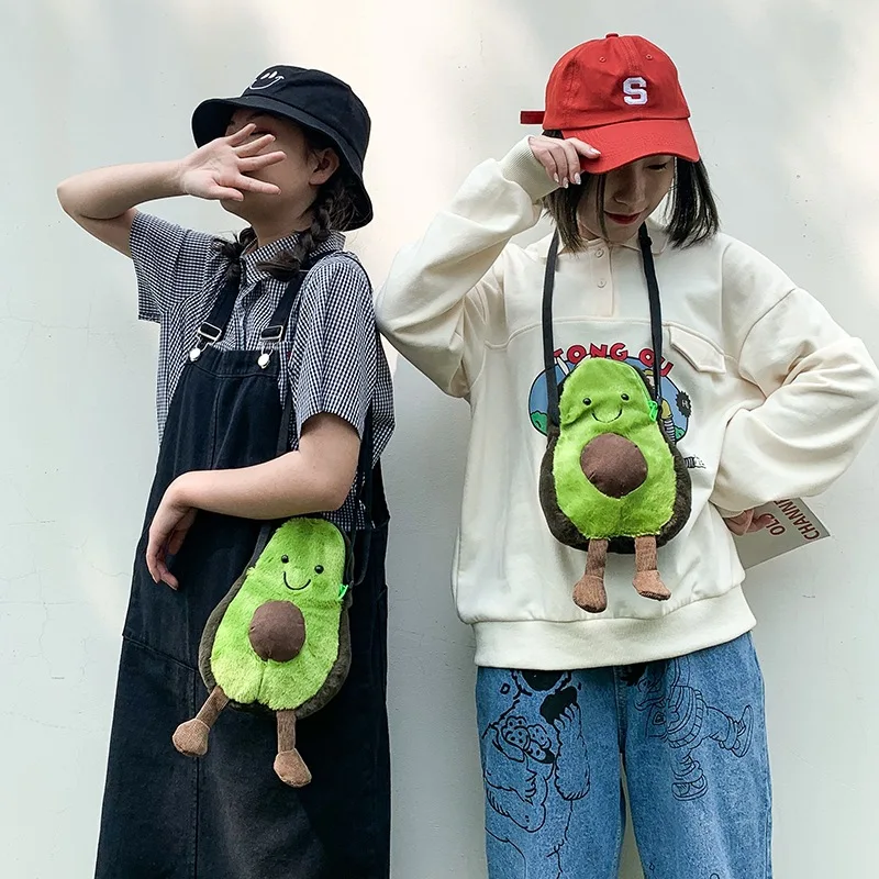 Мини каваи авокадо плюшевая сумка Девушка Рюкзак для телефона милая девушка