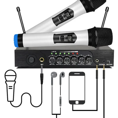 Портативный UHF Bluetooth беспроводной микрофон M6 с регулируемым басом реверберации микрофон для KTV Karaoka Система домашнего кинотеатра громкоговоритель