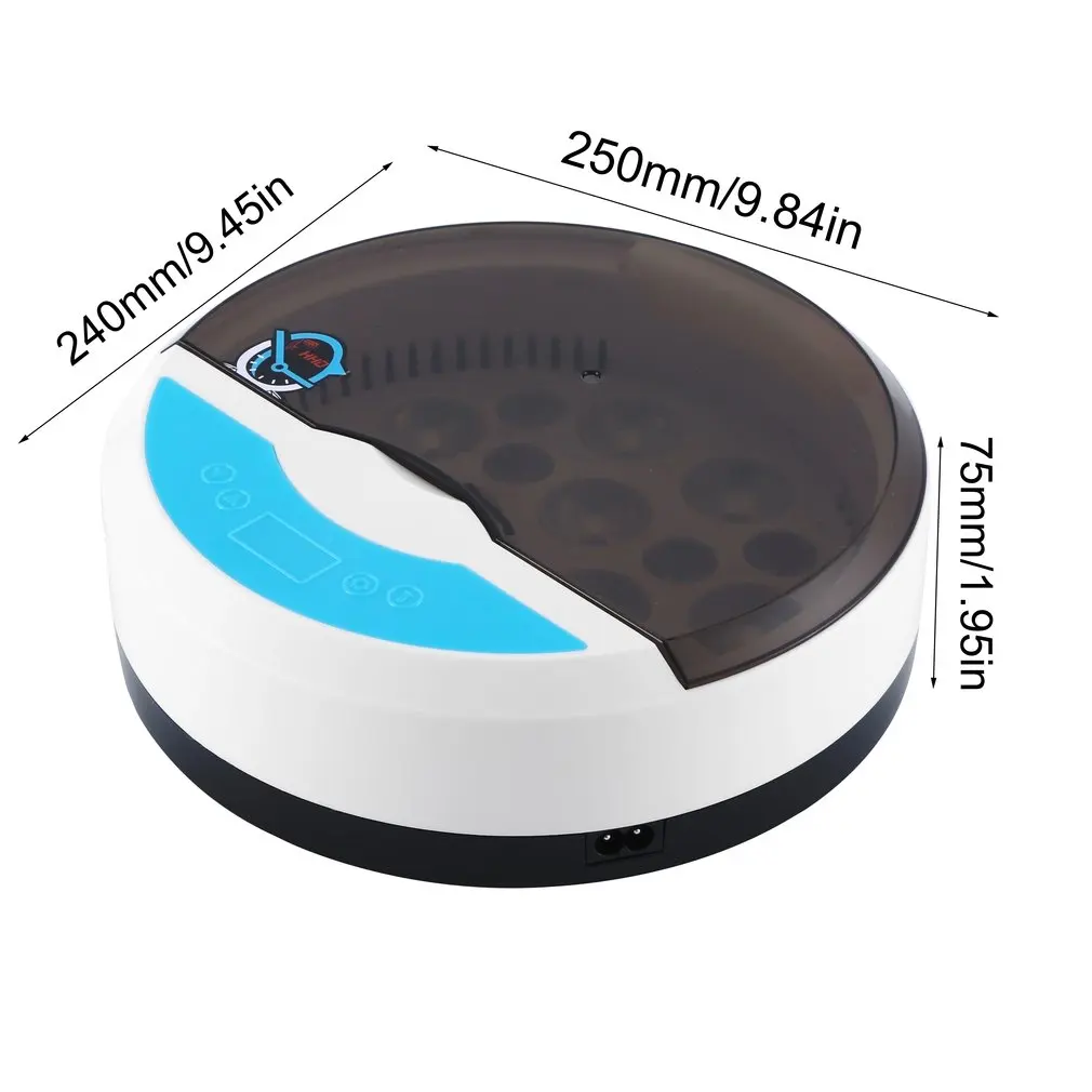 

New 2020 9 Egg Incubator Farm hatching Incubator Automatic Digital Temperature Humidity Control LED Bird Eggs Incubator
