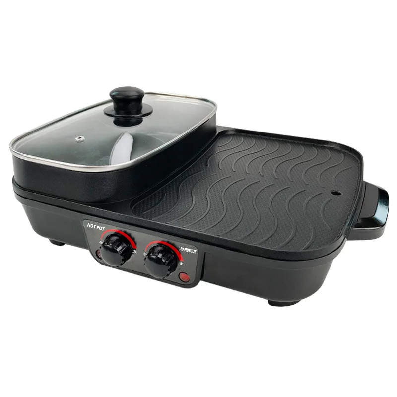 Многофункциональная электрическая жаропрочная кастрюля с двойным управлением