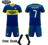 custom made high school football jerseys uniform free sock sublimation soccer jersey set