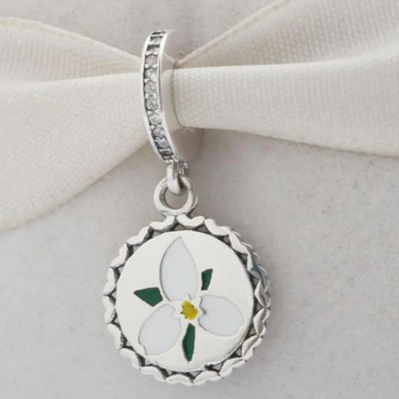 

100% 925 Sterling Silver Charm New Green Clover Pendant Fit Pandora Women Bracelet & Necklace Diy Jewelry