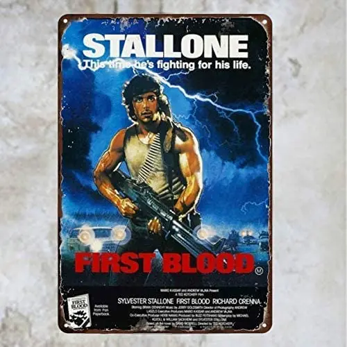 

Rambo First Blood Film Movie Metal Aluminum Sign Posters Wall Decor 12X8Inch