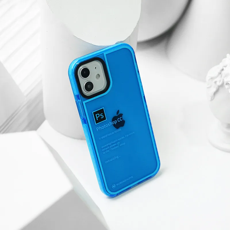 new for iphone 12mini 12pro max diy ps blue mobile phone case 11pro xs max xr anti drop 7 8plus free global shipping