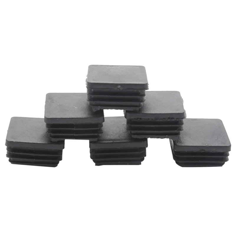 200 Pcs Plastic Square Blanking End Caps Tube Inserts 25Mm X 25Mm